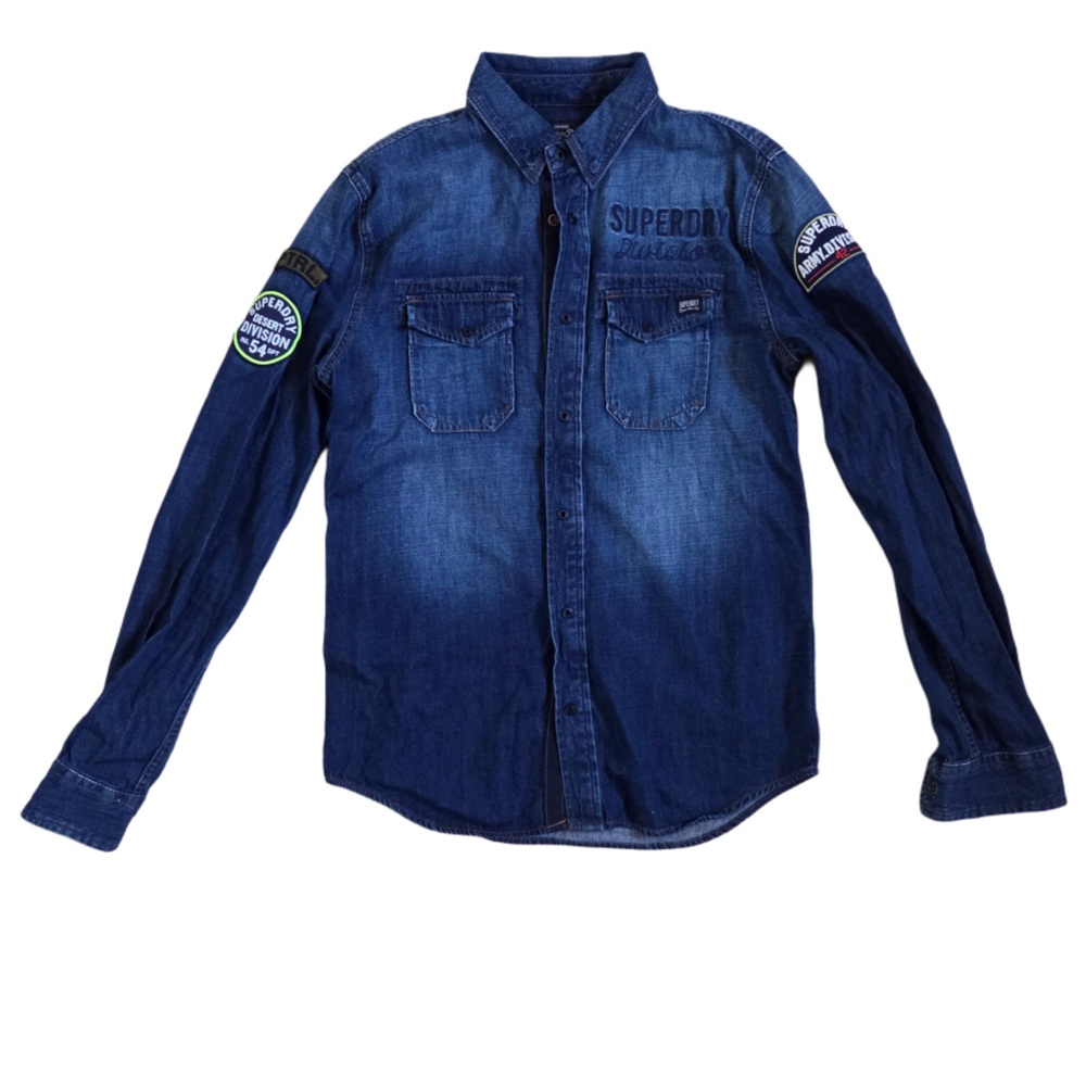 Superdry Men's Dark Blue Denim Casual Shirt